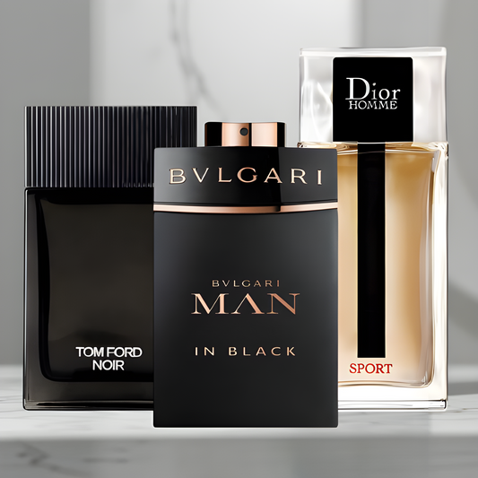 Combo Promocional de 3 Perfumes Tom Ford Noir, Bvlgari Man in Black, Dior Homme Sport 100ML Hombre