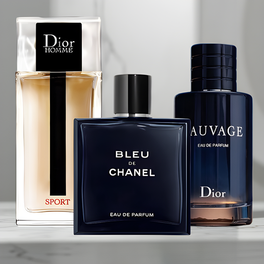 Combo Promocional 3 Perfumes Dior Homme Sport, Bleu de Chanel, Dior Sauvage 100ML Hombre